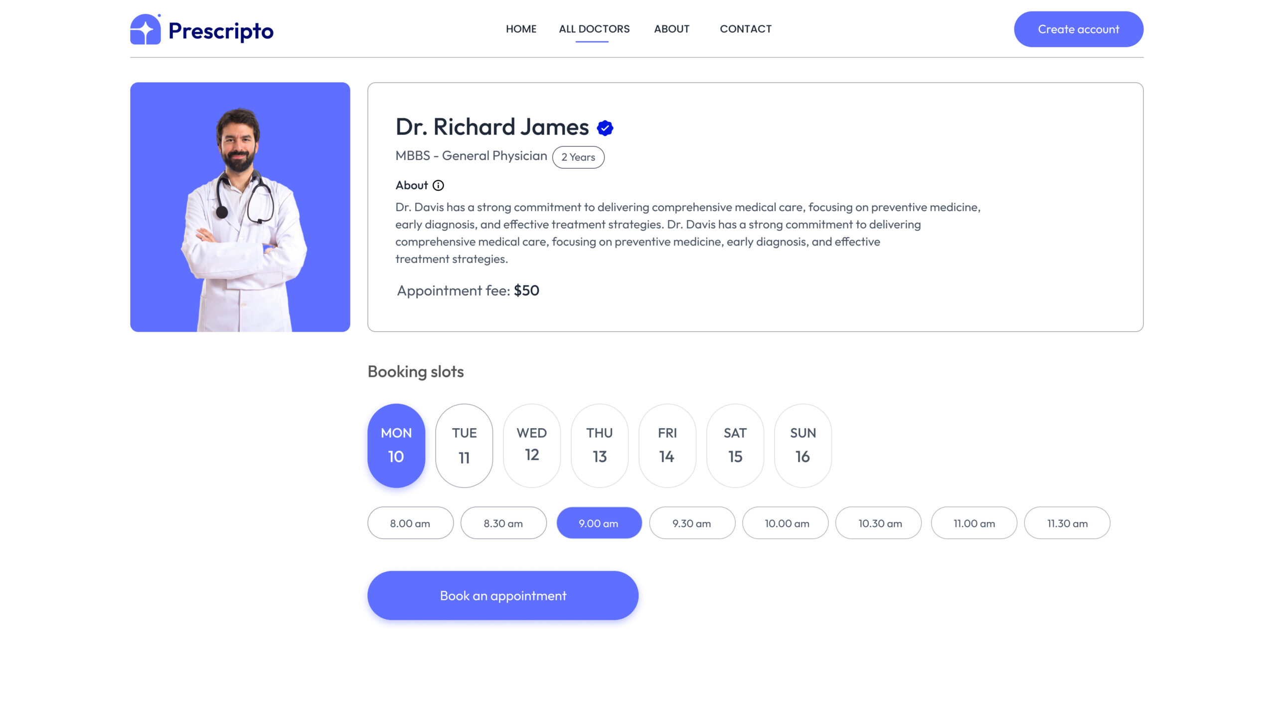 Prescripto – Doctor Appointment Booking System - Insyra